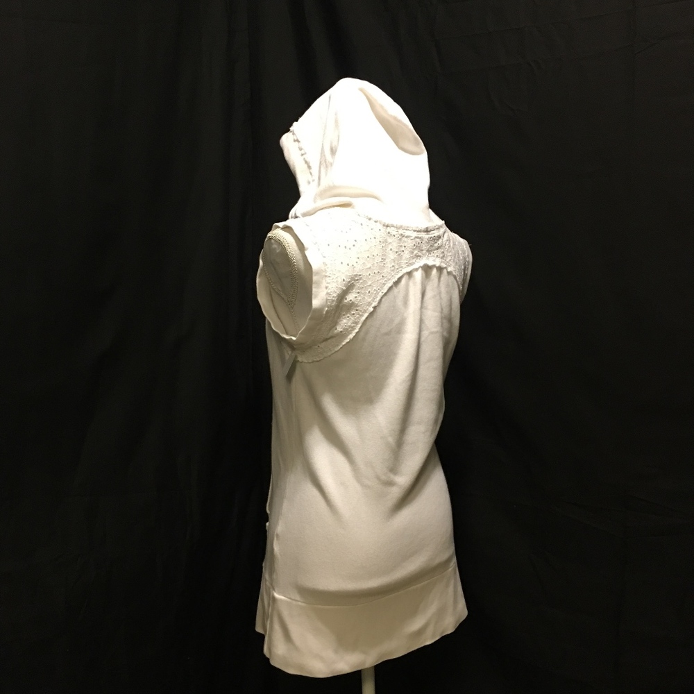 Free People hooded sweater vest. White. Size L.